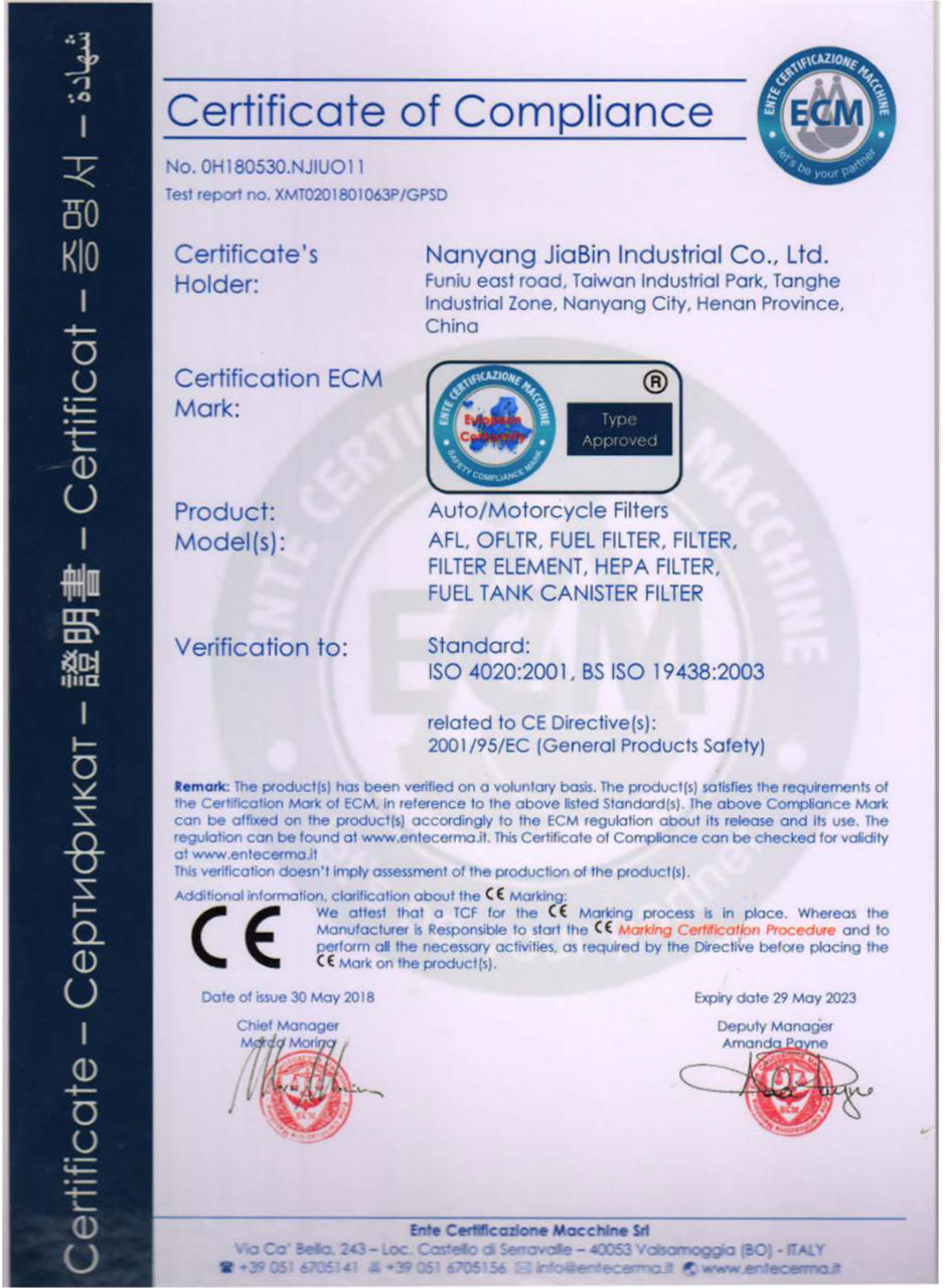 CE Certificate